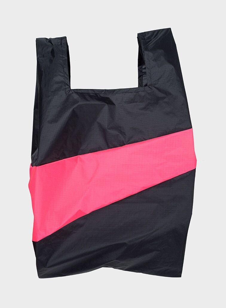 Shoppingbag 2008 black & fluo pink L