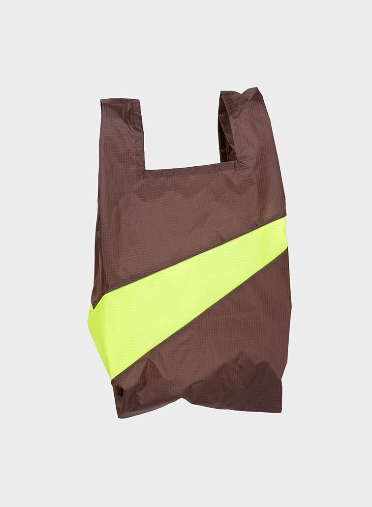 Shoppingbag 2003 brown & fluo yellow S