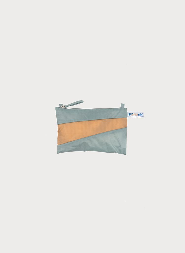 Pouch grey & camel S