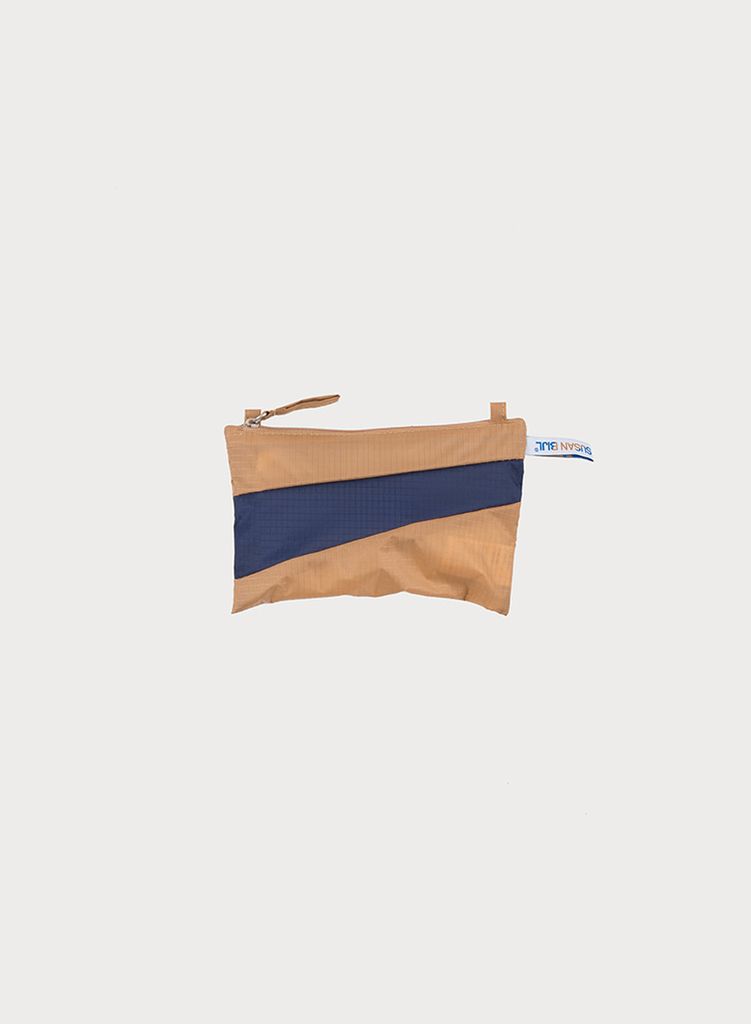 Pouch camel & navy S