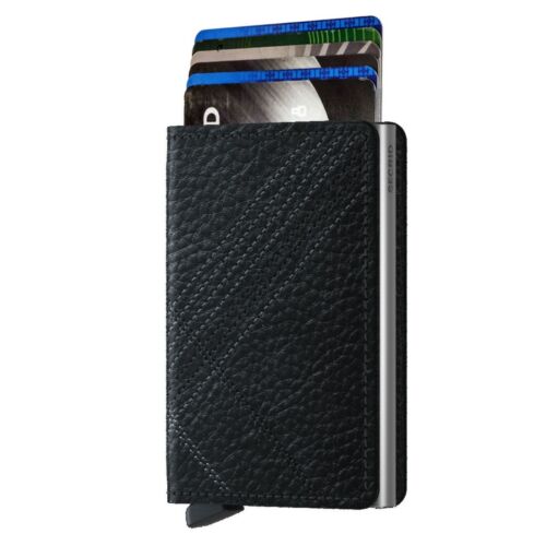 slim wallet stitch linea black