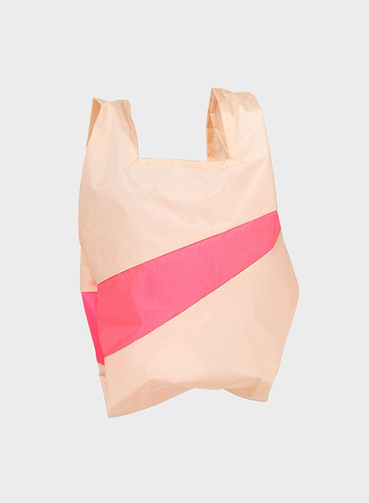 Shoppingbag 2000 peach & fluo pink S