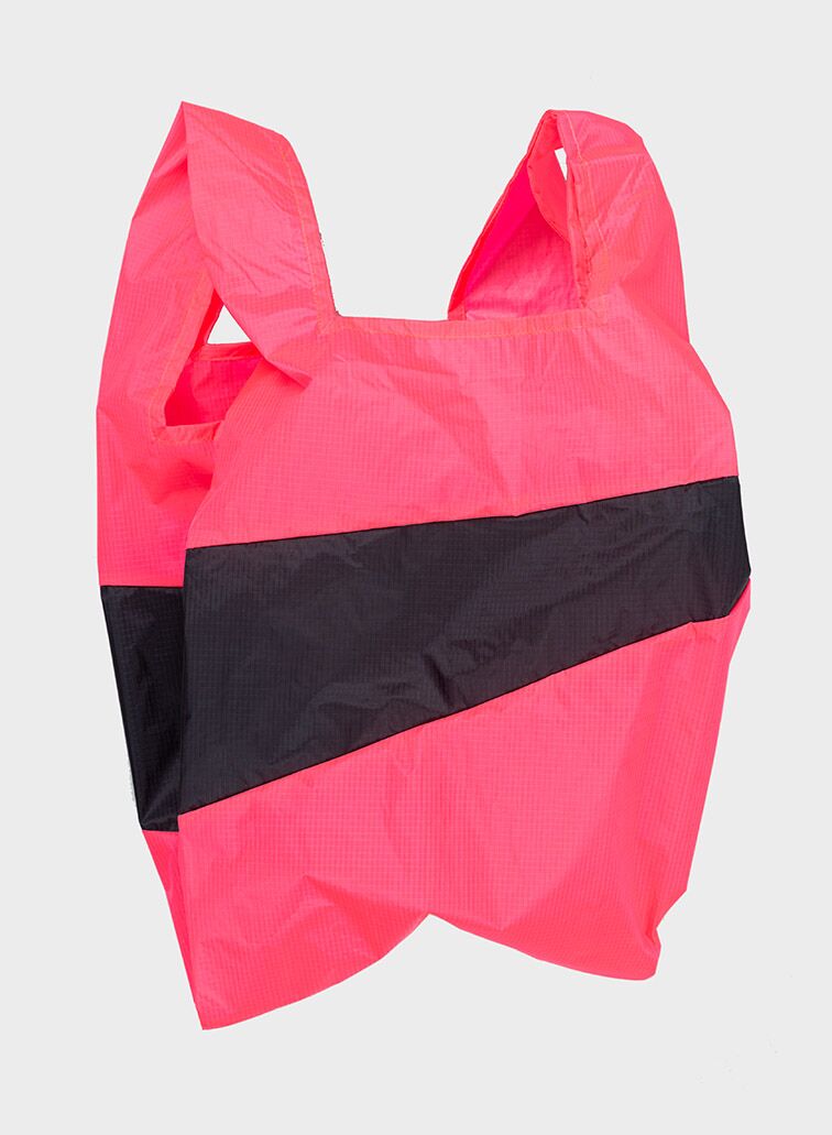 Shoppingbag 2005 fluo pink & black L