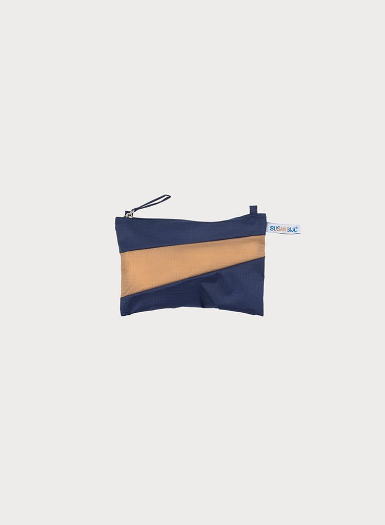 Pouch navy & camel S