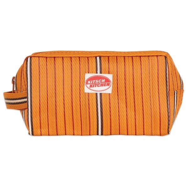 Cosmetic bag stripes orange