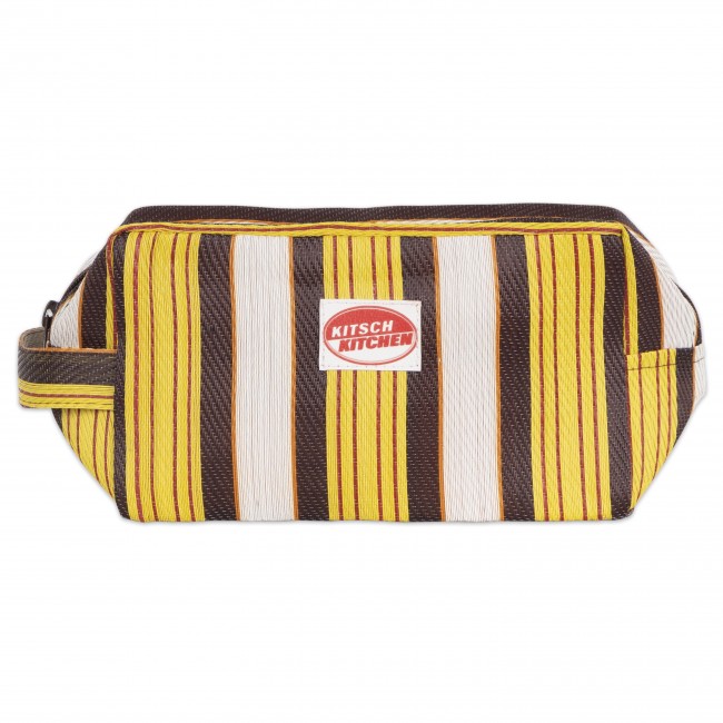 Cosmetic bag stripes yellow