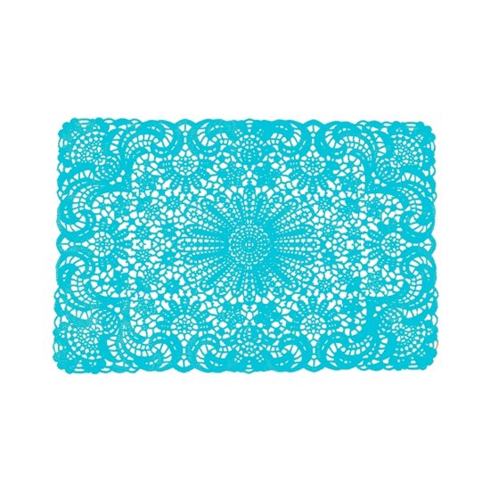 Placemat crochet aqua blue