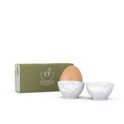 Egg cup set of 2 happy & hmpff