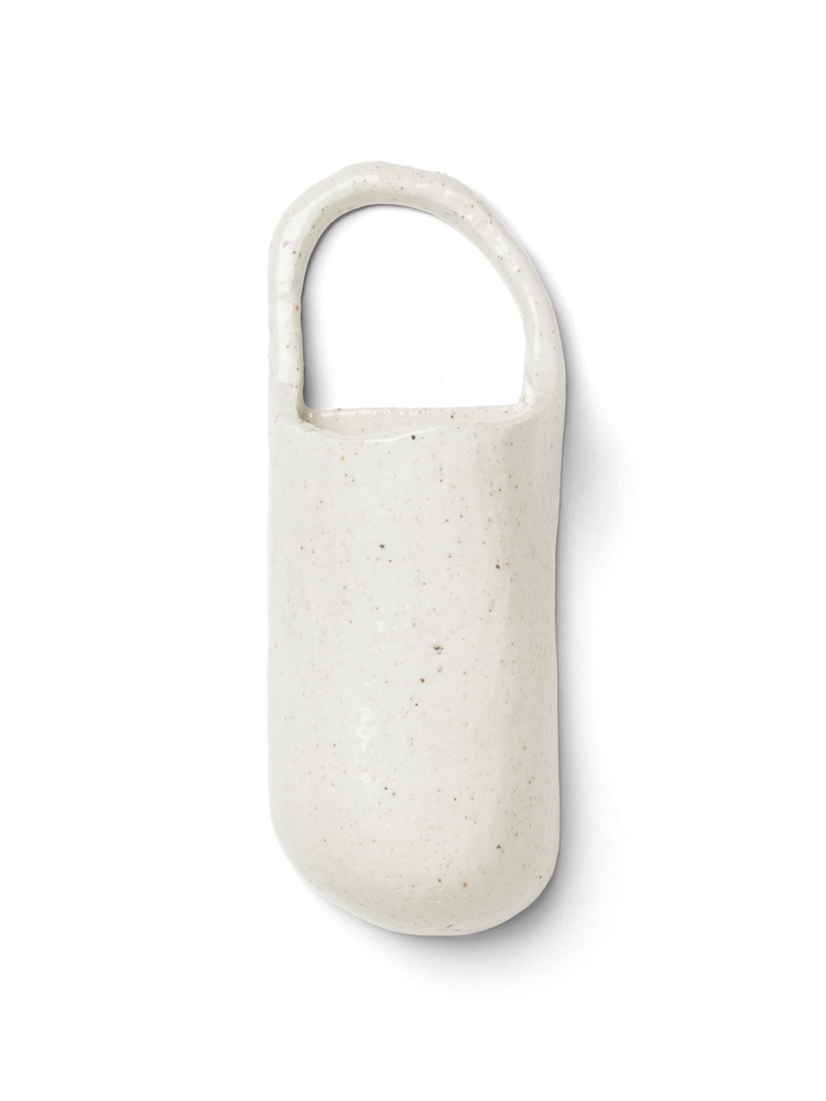 Speckle wall vase off-white