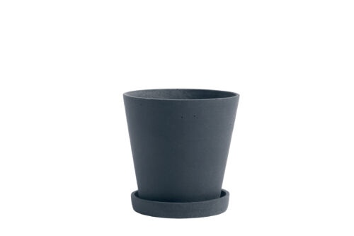 Flowerpot with saucer M dark blue