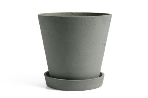 Flowerpot with saucer XL green