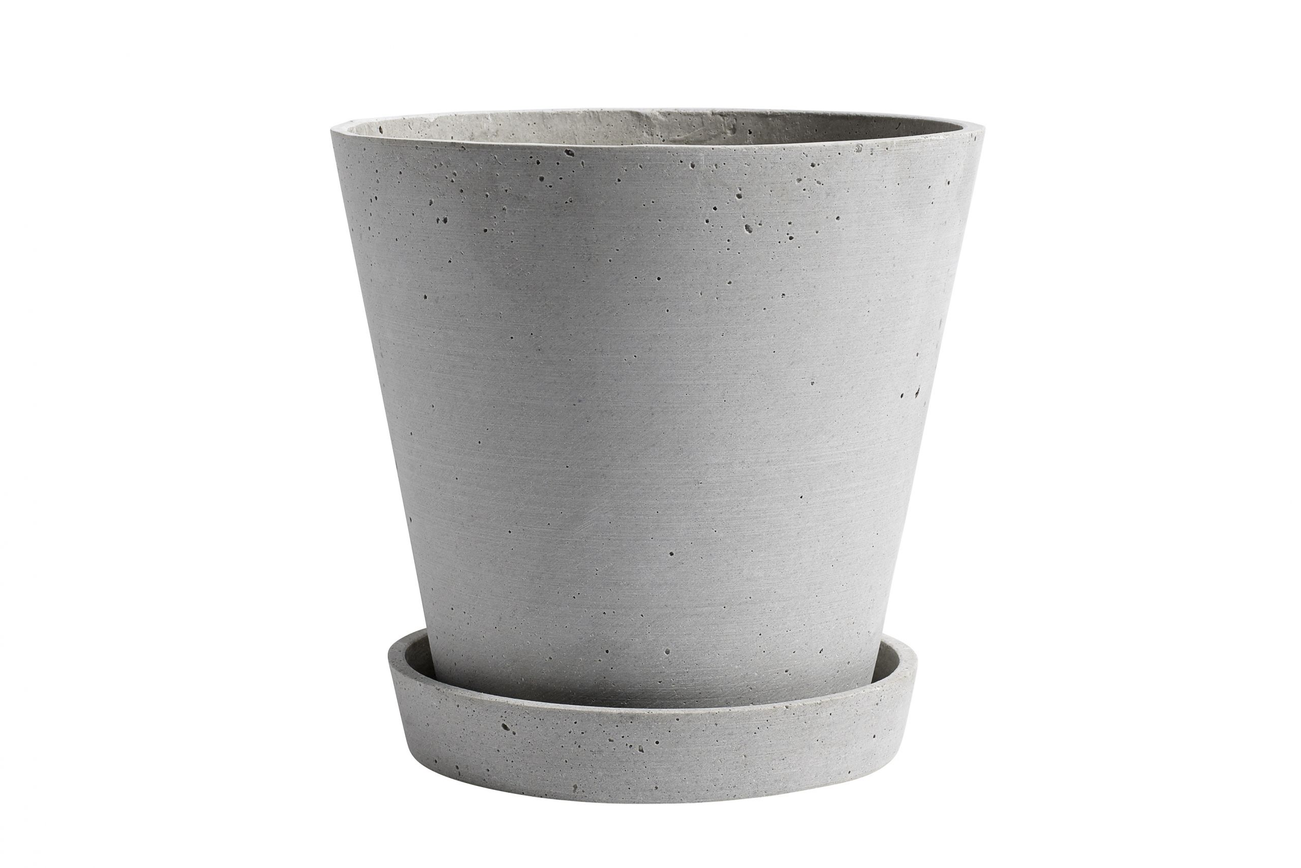 Flowerpot with saucer XL grey