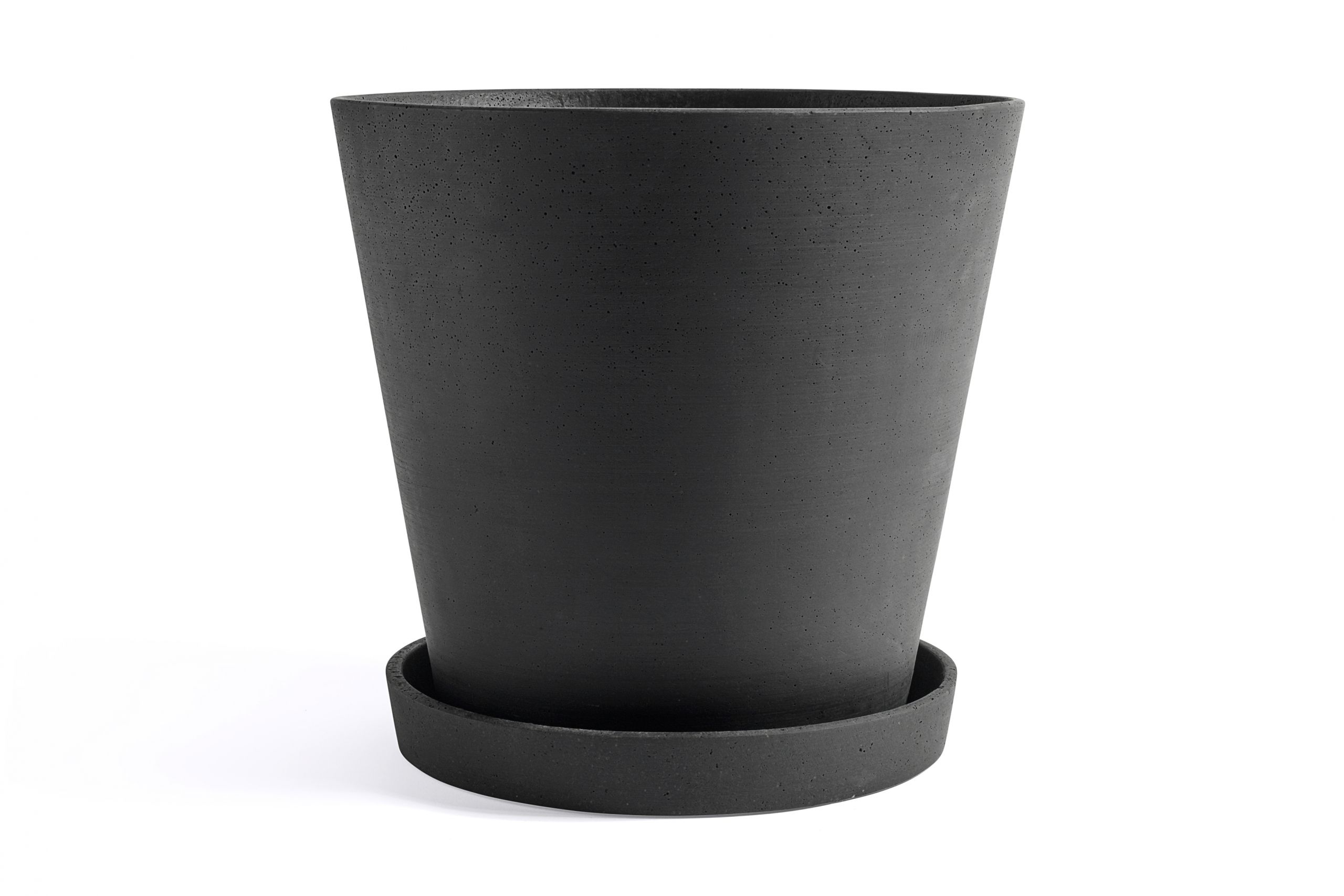 Flowerpot with saucer XXL black