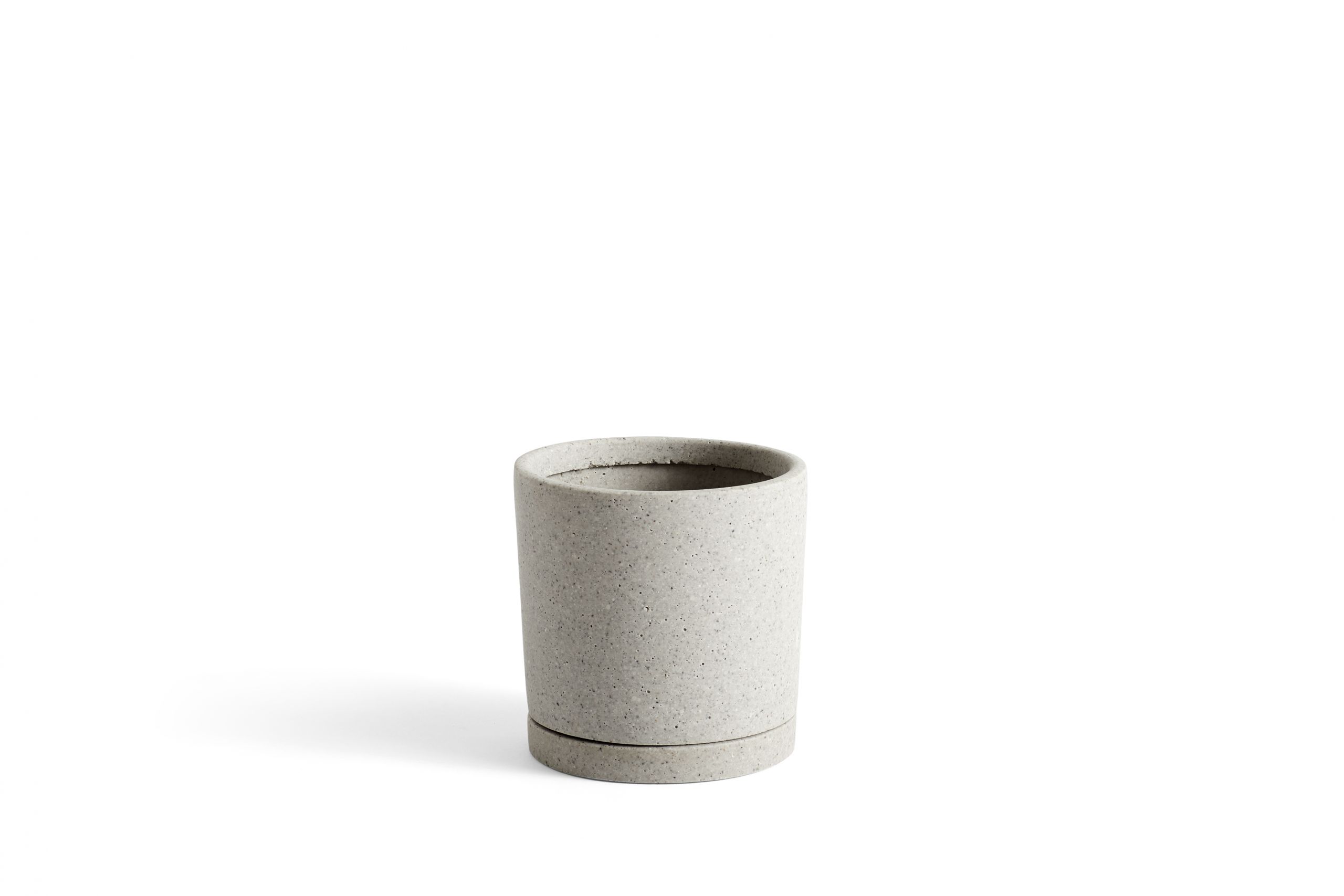 Plant pot with saucer M grey