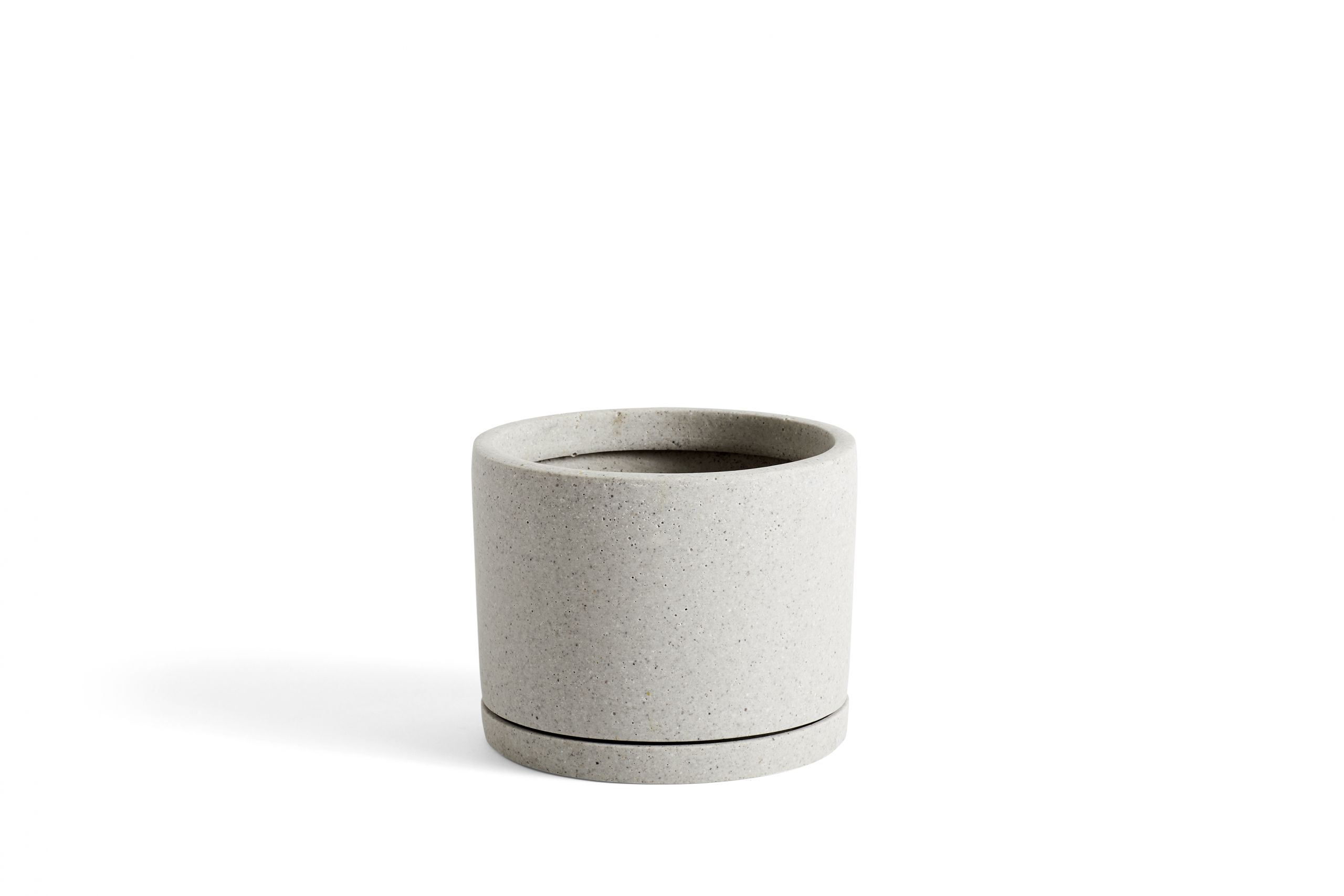 Plant pot with saucer L grey