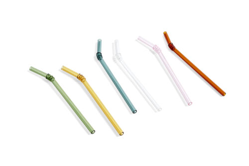 Hay Sip Swirl Glass Straws set of 6