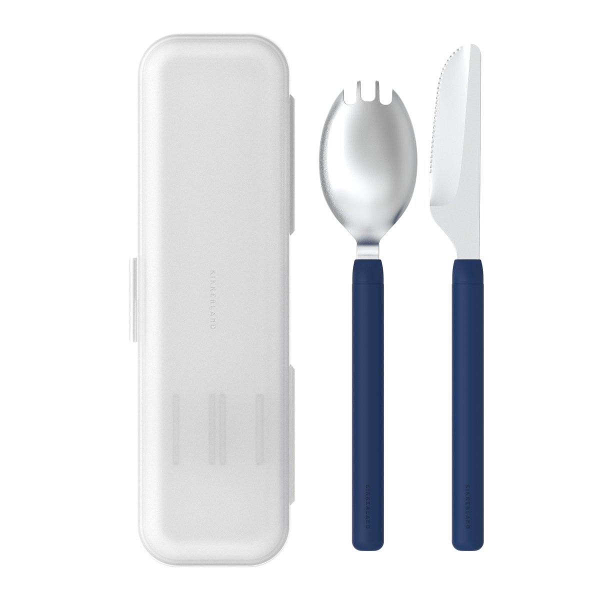 Travel utensil set navy blue
