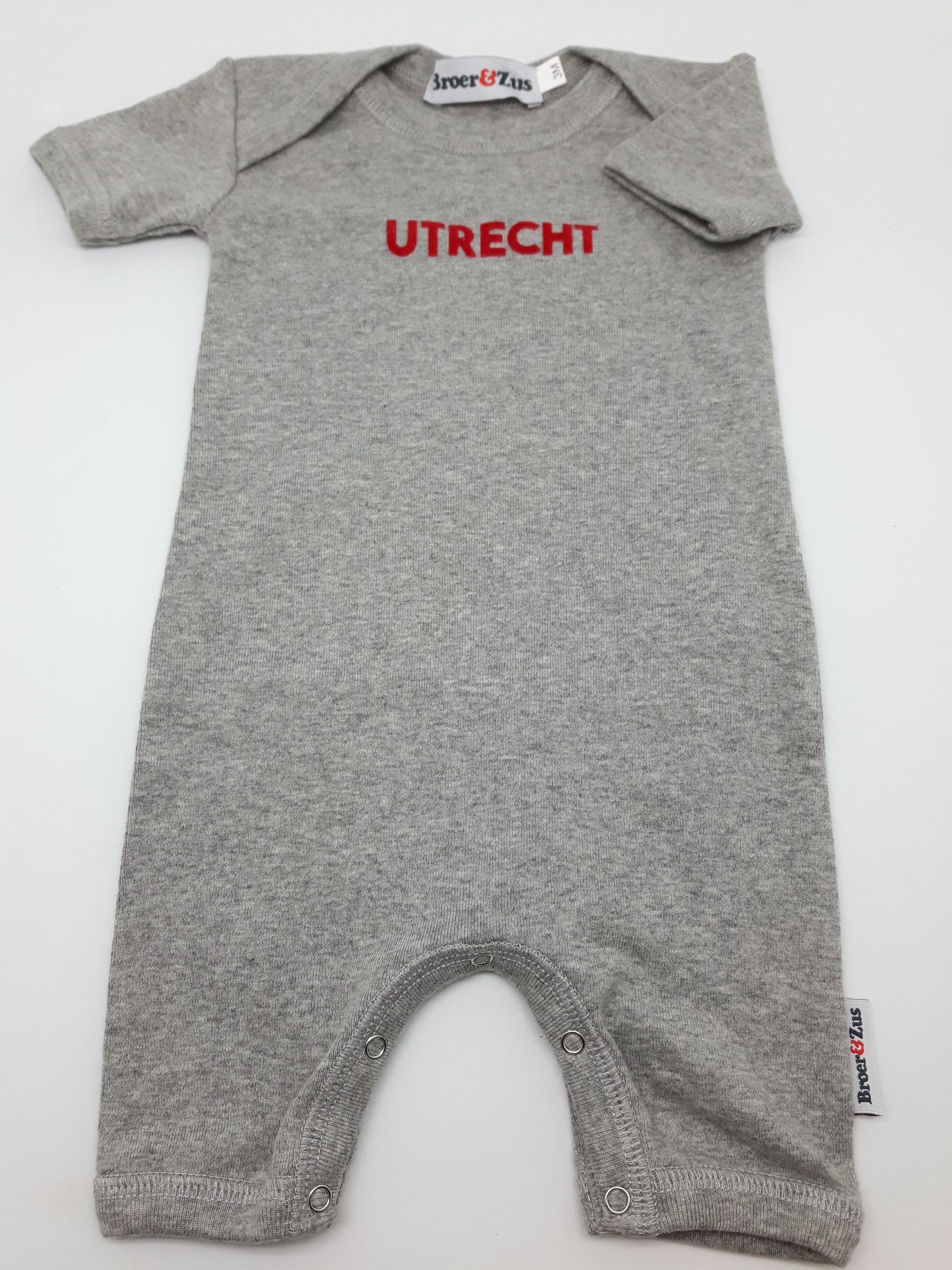Baby romper Utrecht grey melange red flock 3 maanden