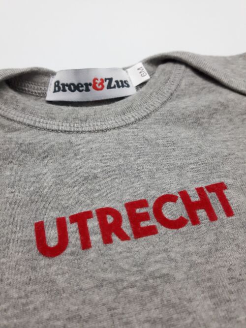 Baby romper Utrecht grey melange red flock 6 maanden