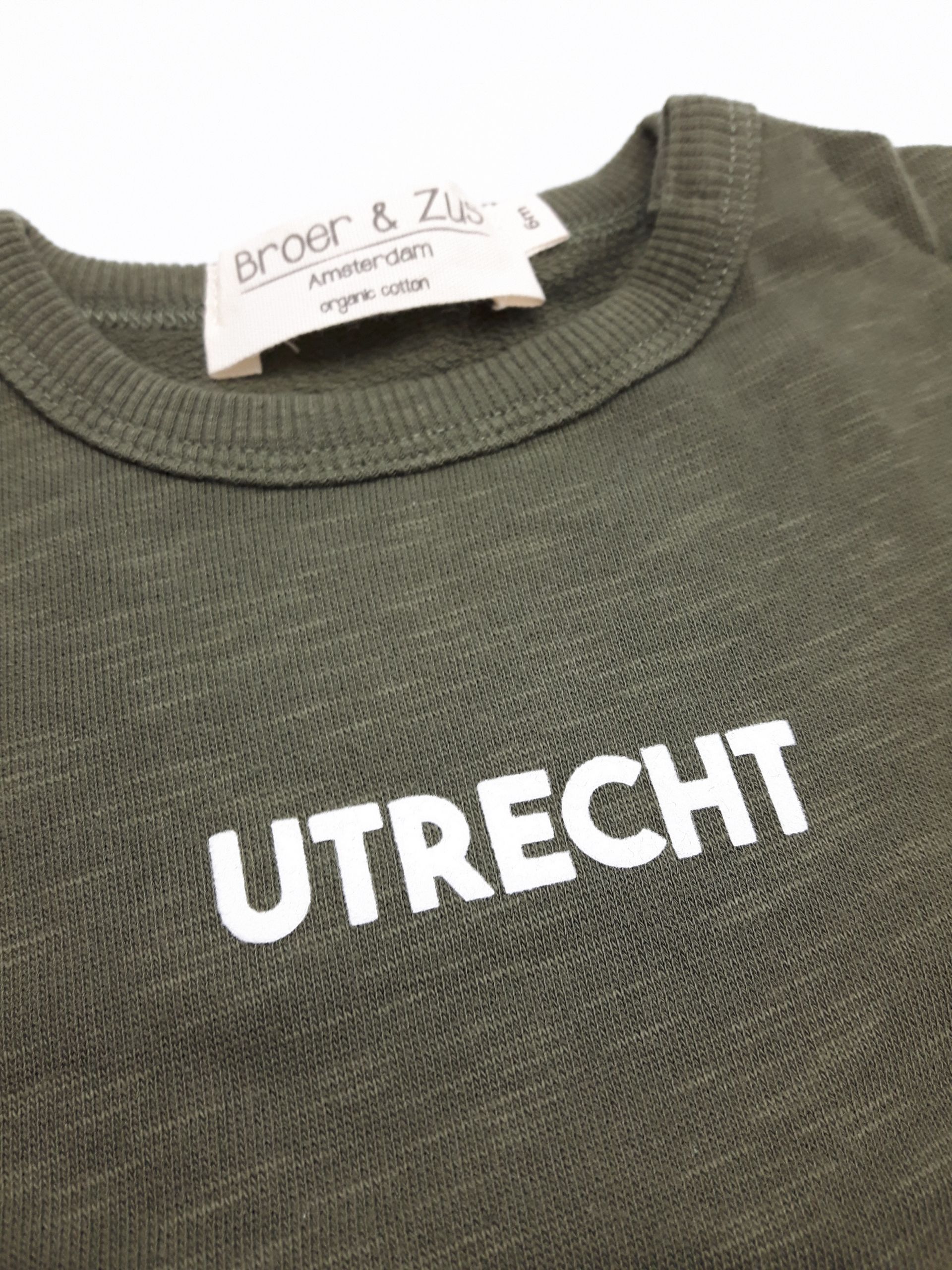 Sweater Utrecht kaki white 6 maanden