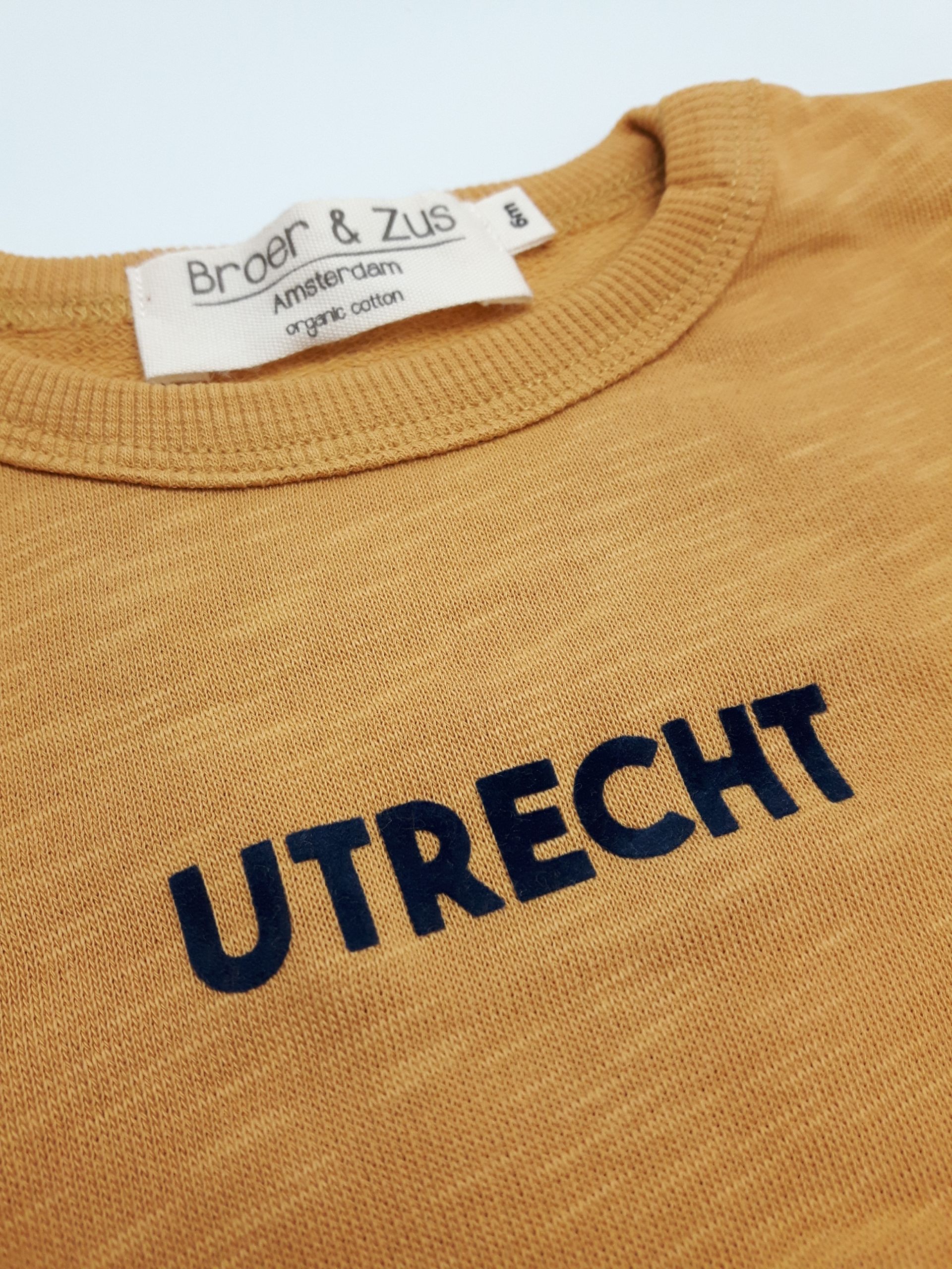 Sweater Utrecht mosterd navy flock 6 maanden