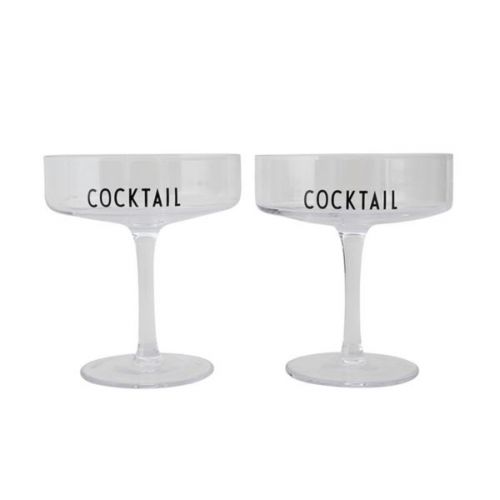 Glass cocktail set van 2