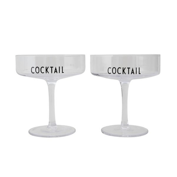 Glass cocktail set van 2