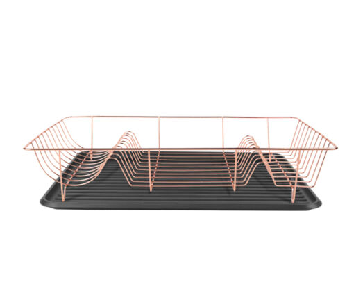Dish rack linea copper w. matt black tray