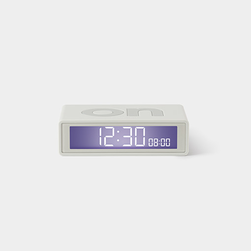 Flip travel alarm clock silver
