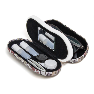 Glasses & contactlens case twin glasses print