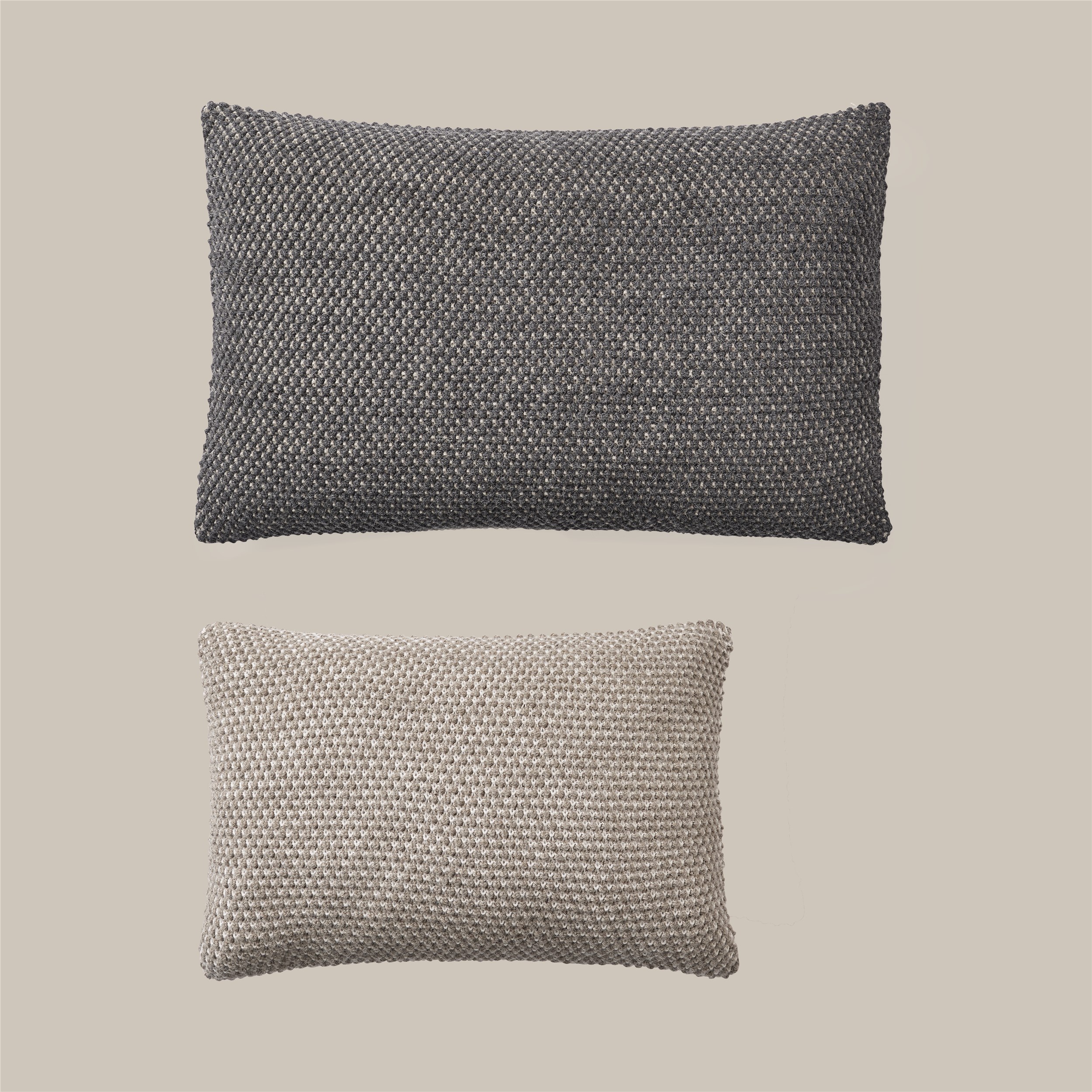 Twine cushion 80x50 dark grey