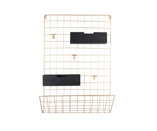 Memo rack grid gold black