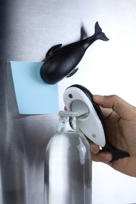 Moby whale bottle opener black