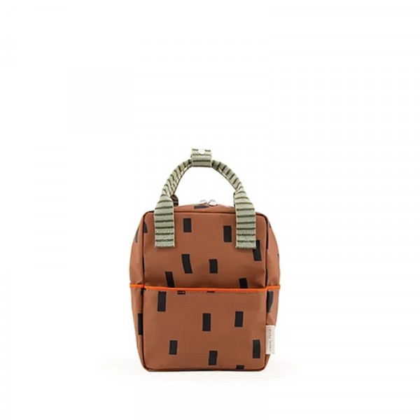 Backpack small sprinkles special edition - cinnamon brown + sage green + royal orange