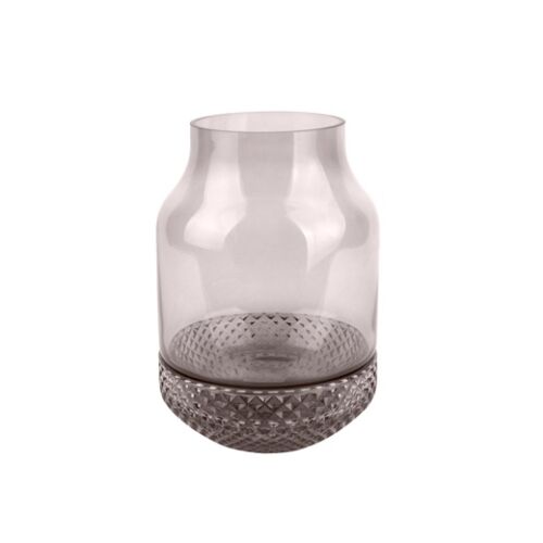 Vase gem glass dark grey