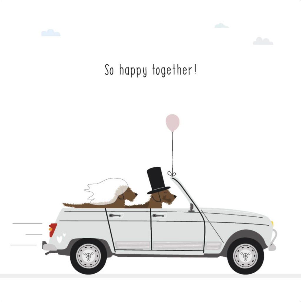 Gevouwen kaart Frits - So happy together