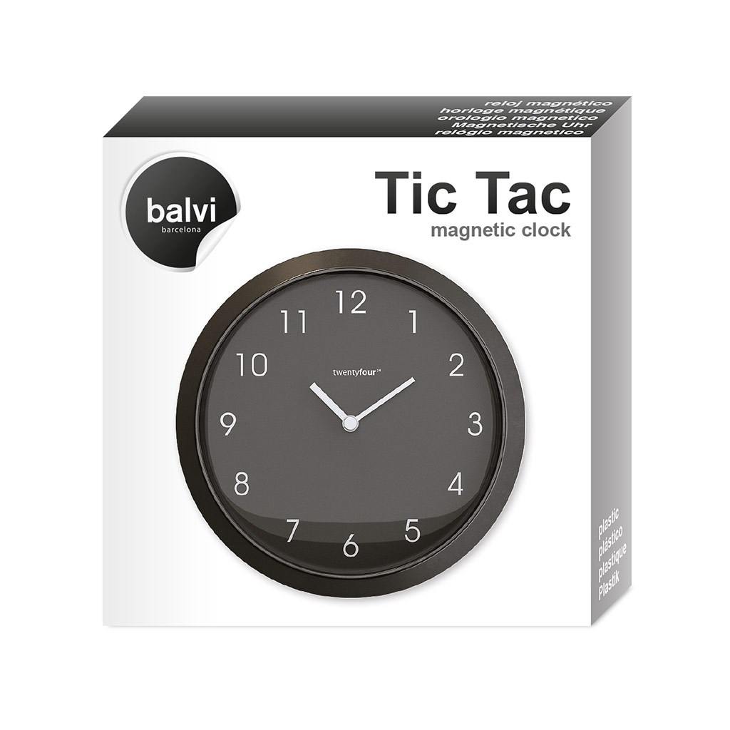 Magnetic clock tic tac black/black
