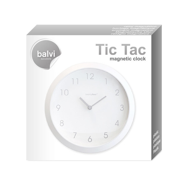 Magnetic clock tic tac white/white