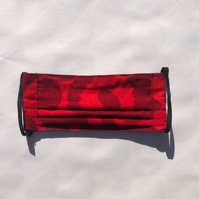Mondkapje Unikko cotton fabric red/dark