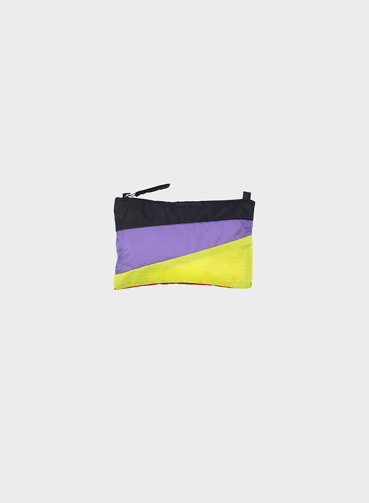 Pouch Black & Lilac & Fluo Yellow S