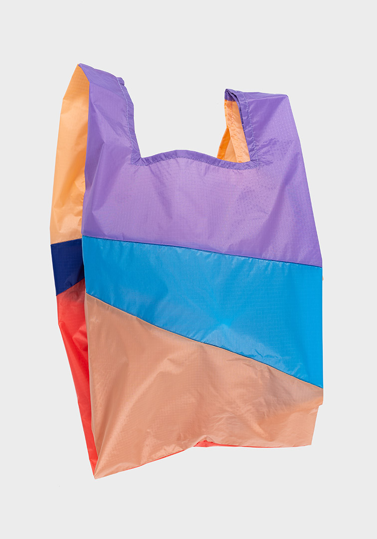 Shoppingbag Powder & Electric Blue & Salmon L
