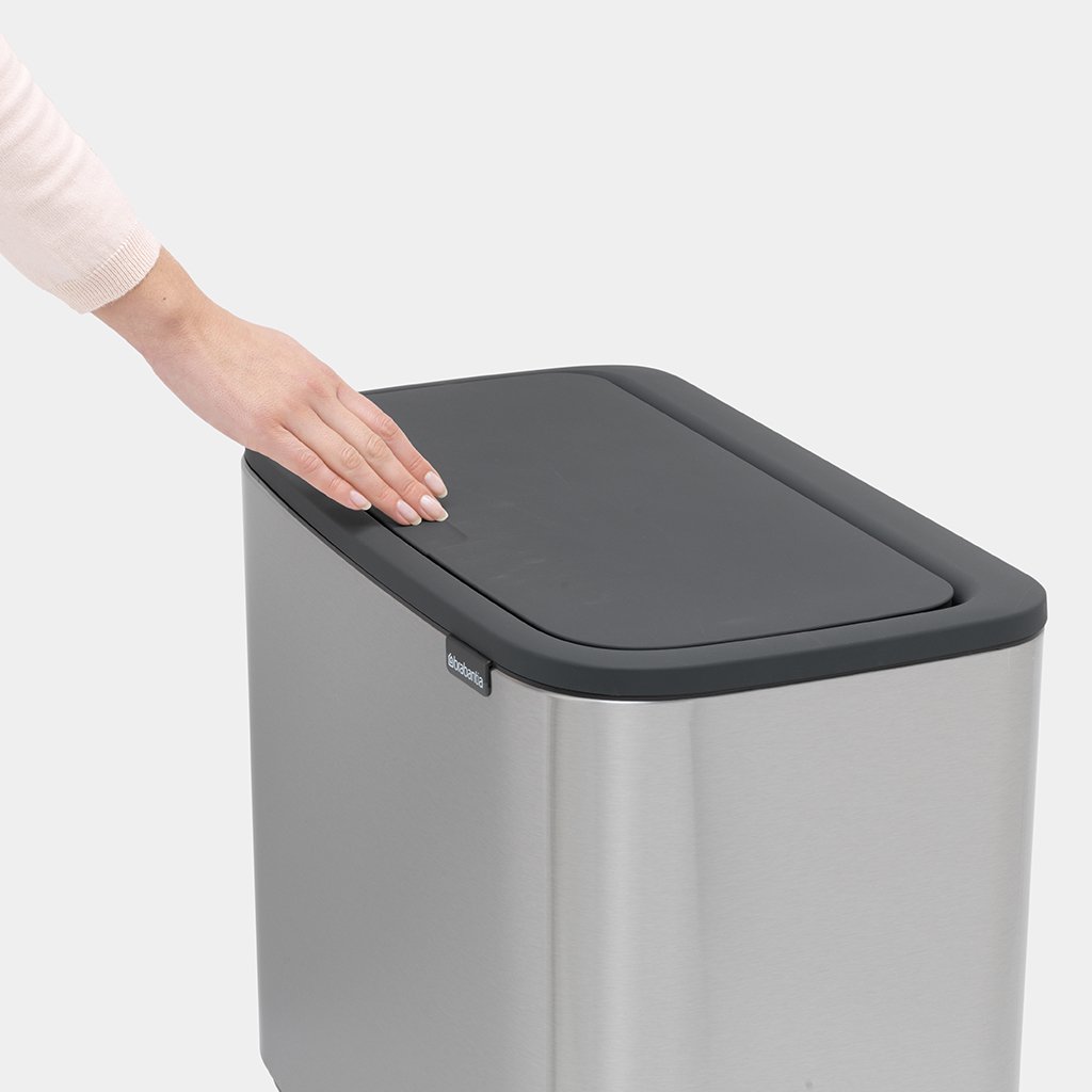 Bo Touch Bin Afvalemmer High 36 Liter Matt Steel Fingerprint Proof