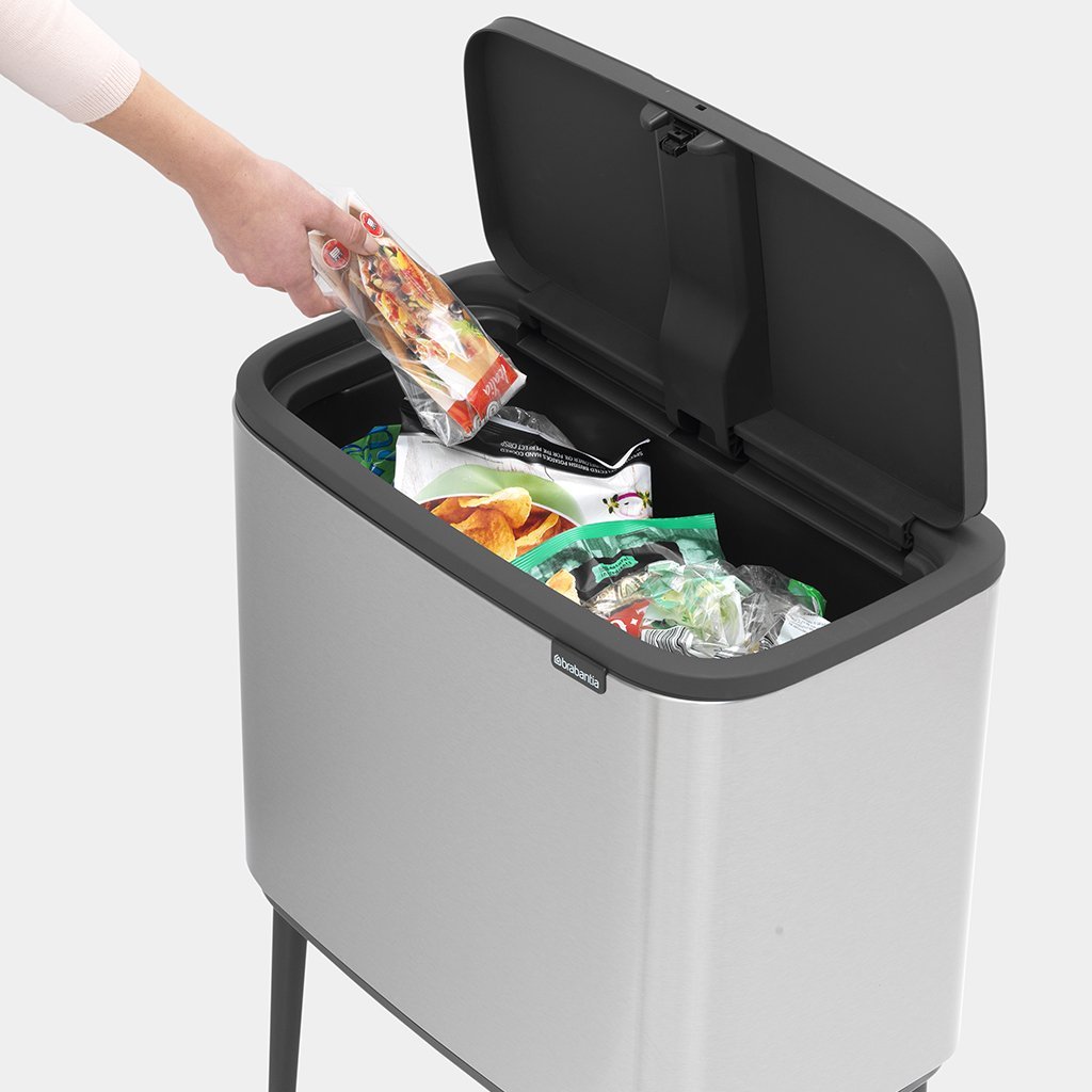 Bo Touch Bin Afvalemmer High 36 Liter Matt Steel Fingerprint Proof