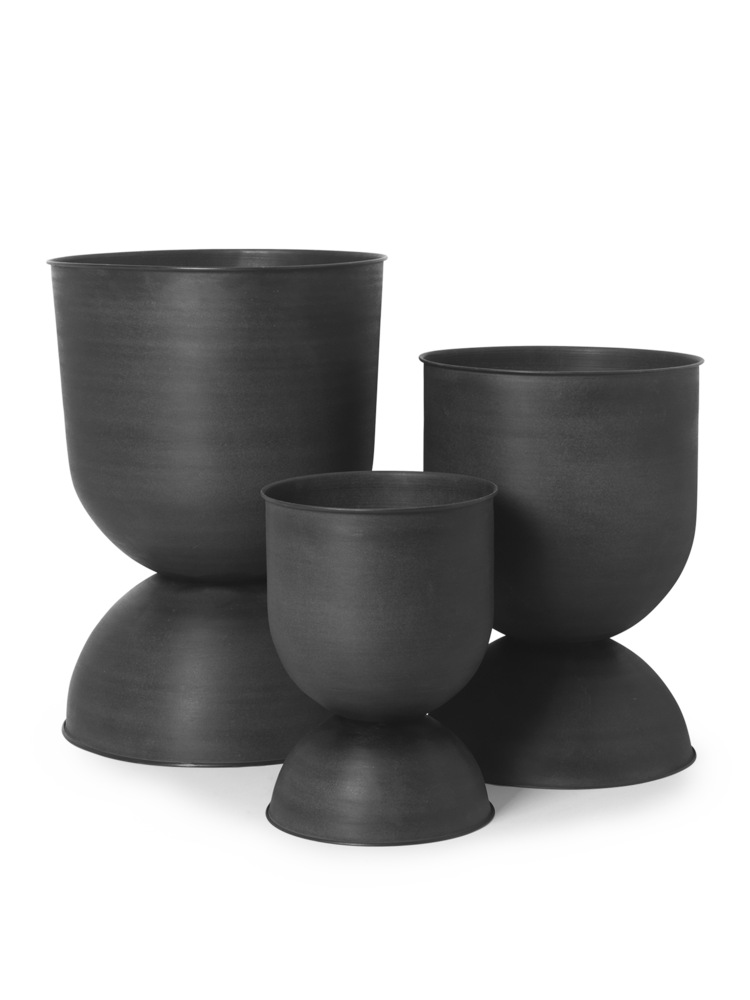 Hourglass pot large black