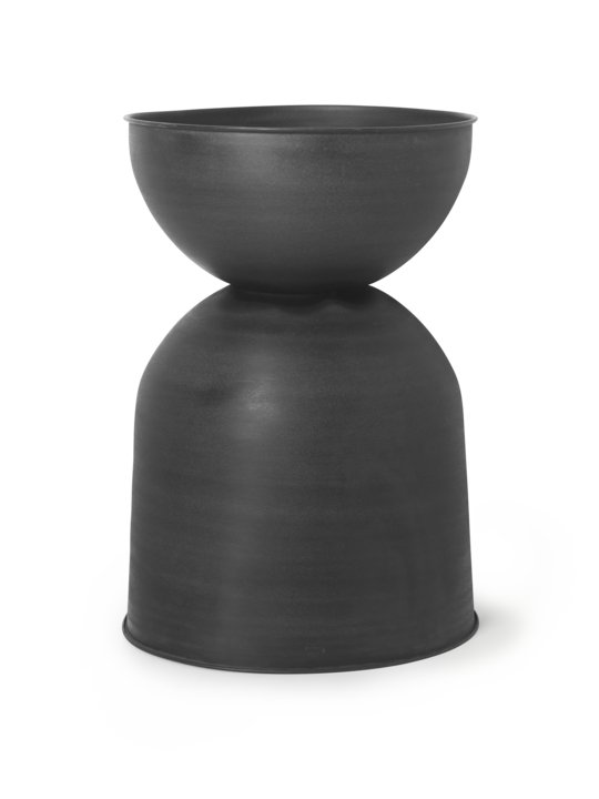 Hourglass pot large black