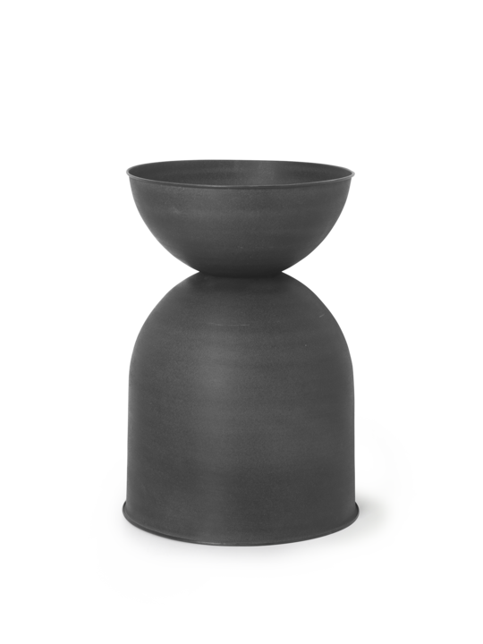 Hourglass pot medium black