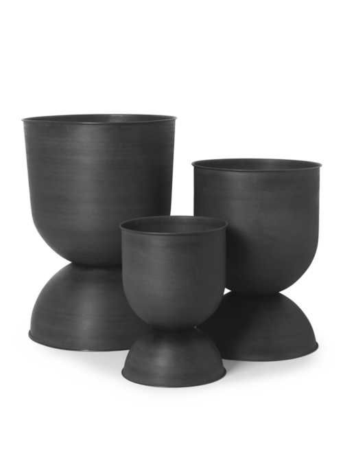 Hourglass pot small black