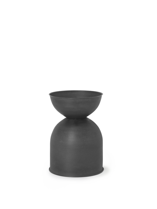 Hourglass pot small black