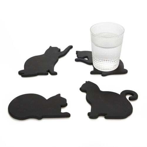 Coasters and magnet cat set of 4