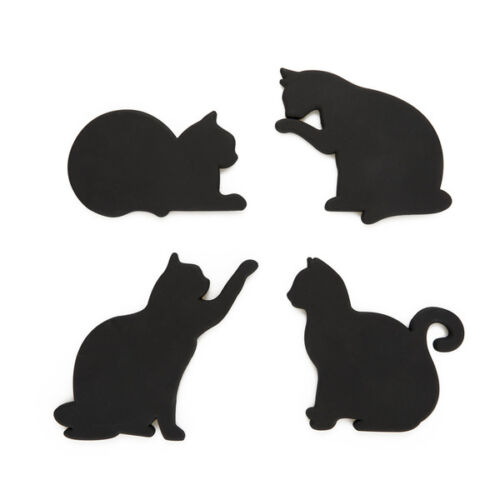 Coasters and magnet cat set of 4